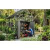 Keter-Cortina-Alto-Vertical-Resin-Durable-Outdoor-Storage-Shed-With-Floor-for-Patio-Furniture-and-Tools,-Grey Keter Cortina Alto Vertical Resin Durable Outdoor Storage Shed With Floor for Patio Furniture and Tools, Grey