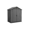 Keter-Darwin-6-x-4-FT-Spacious-and-Heavy-Duty-Outdoor-Storage-Shed-with-Floor,-Grey Keter Darwin 6x4 ft. Resin Outdoor Storage Shed With Floor for Patio Furniture and Tools, Graphite - 6x4 FT