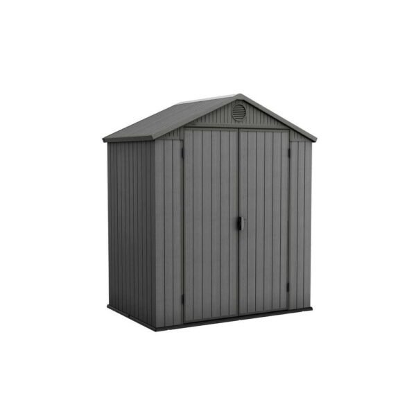 Keter-Darwin-6-x-4-FT-Spacious-and-Heavy-Duty-Outdoor-Storage-Shed-with-Floor,-Grey Keter Darwin 6x4 ft. Resin Outdoor Storage Shed With Floor for Patio Furniture and Tools, Graphite - 6x4 FT