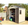 Keter-Factor-Large-8-x-6-ft.-Outdoor-Storage-Shed-8a1c3632-6883-4500-90aa-4bb9114908af_1000 Keter Factor 8x6 ft. Resin Outdoor Storage Shed With Floor for Patio Furniture and Tools, Brown