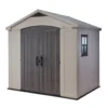Keter-Factor-Large-8-x-6-ft.-Outdoor-Storage-Shed-fd0a307b-5639-40a9-b40e-e674e7e4c139_1000 Keter Factor 8x6 ft. Resin Outdoor Storage Shed With Floor for Patio Furniture and Tools, Brown